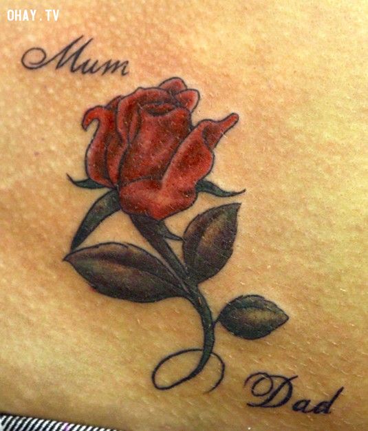 Coloured rose tattoo: Little tattoos