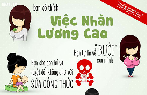 Sài Gòn - Tuyển nhân viên vắt sữa mẹ lương 100 triệu