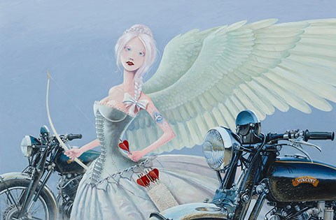 Moto và đàn bà dưới những bức họa đầy cảm hứng
