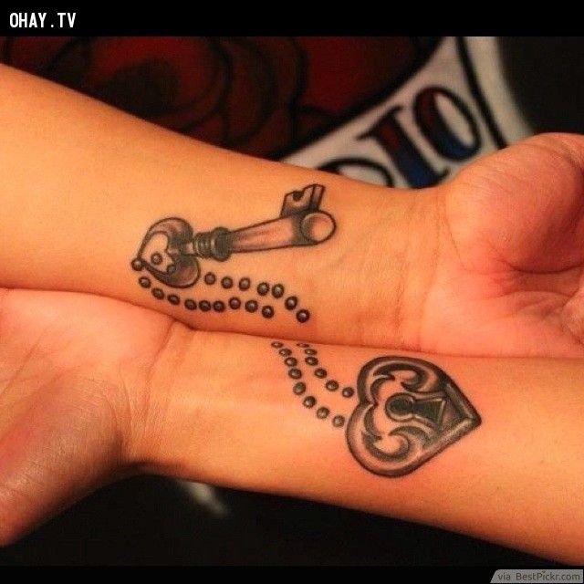 Cool Lock & Key Matching Love Tattoos ❥❥❥ http://bestpickr.com/matching-couples-tattoos