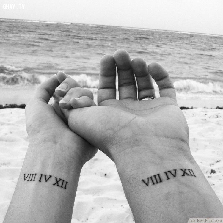 Roman Numeral Wedding Date Matching Tattoos For Married Couples ❥❥❥ http://bestpickr.com/matching-couples-tattoos