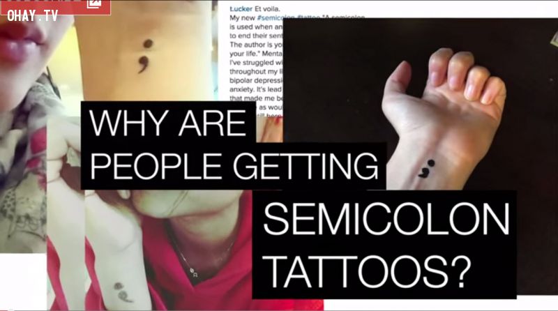 semicolon tattoos