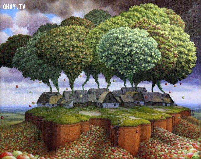 ảnh tranh nghệ thuật,tranh sơn dầu,nghệ thuật,hội họa,Jacek Yerka