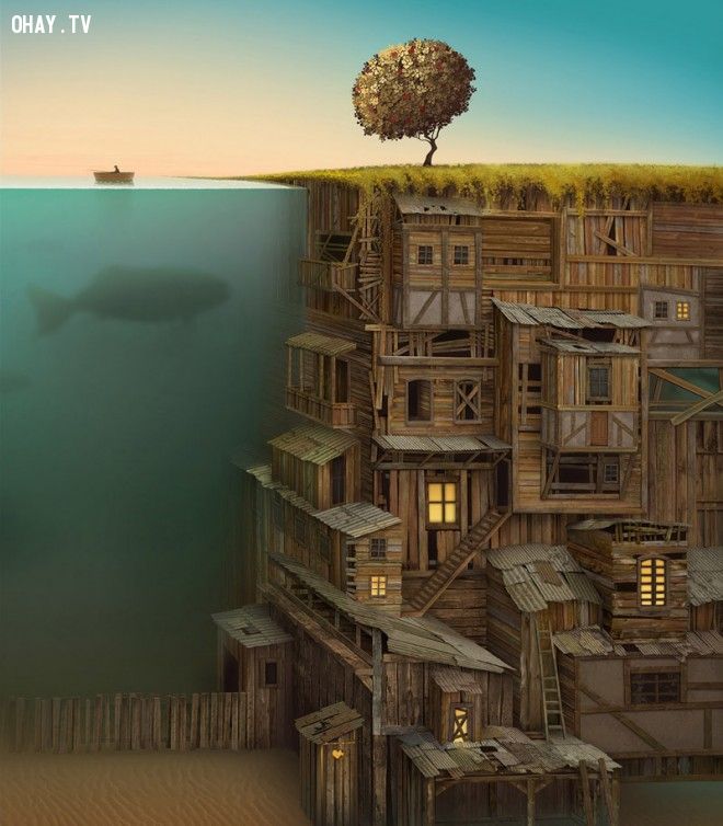 ảnh tranh nghệ thuật,tranh sơn dầu,nghệ thuật,hội họa,Jacek Yerka