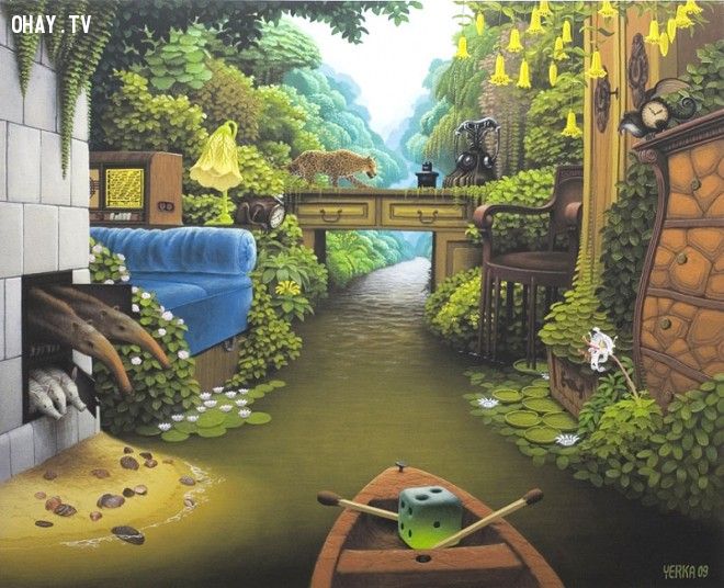 ảnh tranh nghệ thuật,tranh sơn dầu,nghệ thuật,hội họa,Jacek Yerka