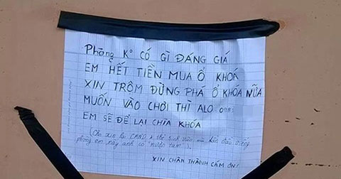 8 bức thư gửi đến kẻ trộm cực kì bá đạo của người Việt