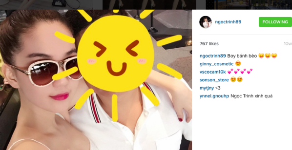 Ngọc Trinh từng che mặt người bạn trai dấu kín của mình - Ảnh: Instagram