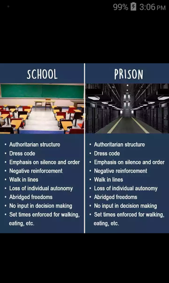 9 điểm giống nhau giữa trường học và nhà tù