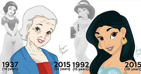 Khi những nàng công chúa của Disney cũng… già đi theo năm tháng