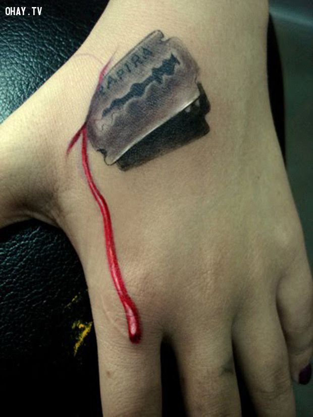 HCMHình xăm dán tattoo vết cắt kinh dị kích thước 6 x 10 cm  Lazadavn