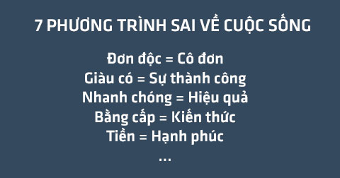 Những \'phương trình\' sai về cuộc sống mà nhiều người vẫn thường lầm tưởng
