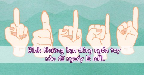 Bình thường bạn dùng ngón tay nào để ngoáy mũi?
