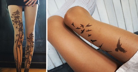 Xu hướng mới: Quần tất hình xăm cho bạn nữ thêm đáng yêu