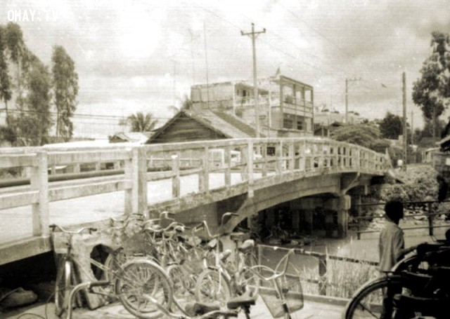 Cầu Cái Cá 1995 Cầu Cái Cá 1995,Bến Tre xưa,Xứ dừa,hình xưa,ảnh cổ,ảnh lịch sử