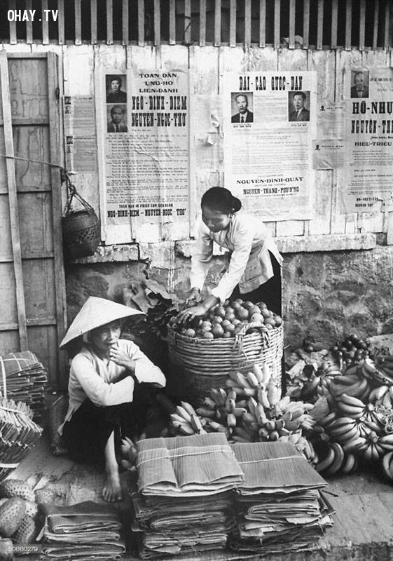 Một góc chợ Trúc Giang - khu hàng chuối 1961,Bến Tre xưa,Xứ dừa,hình xưa,ảnh cổ,ảnh lịch sử
