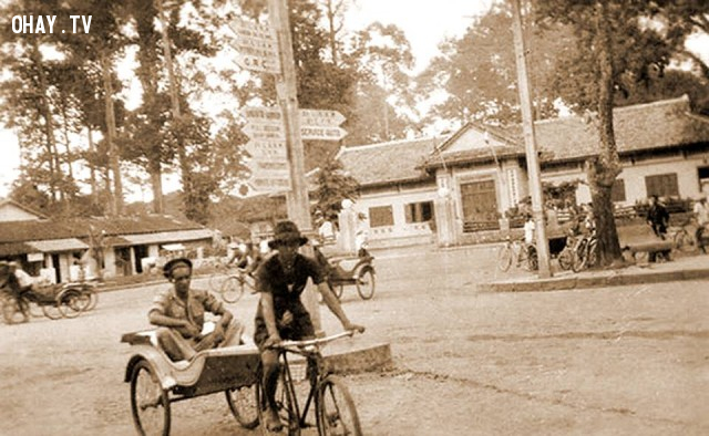 Bùng binh Bến Tre thời Pháp 1948-1950 Bùng binh Bến Tre thời Pháp 1948-1950,Bến Tre xưa,Xứ dừa,hình xưa,ảnh cổ,ảnh lịch sử