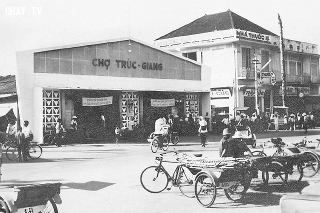 Chợ Trúc Giang khoảng 1965-1967, nay là TTTM (chợ Phường 2) Chợ Trúc Giang khoảng 1965-1967, nay là TTTM (chợ Phường 2),Bến Tre xưa,Xứ dừa,hình xưa,ảnh cổ,ảnh lịch sử