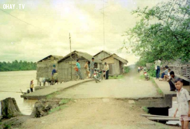 Cầu Kiến Vàng những năm 1995 Cầu Kiến Vàng những năm 1995,Bến Tre xưa,Xứ dừa,hình xưa,ảnh cổ,ảnh lịch sử