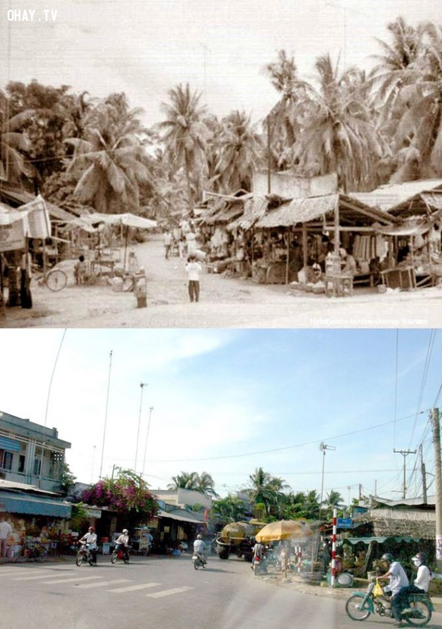Chợ Tú Điền xưa (khoảng 1993) và gần đây (2007) Chợ Tú Điền xưa (khoảng 1993) và gần đây (2007),Bến Tre xưa,Xứ dừa,hình xưa,ảnh cổ,ảnh lịch sử