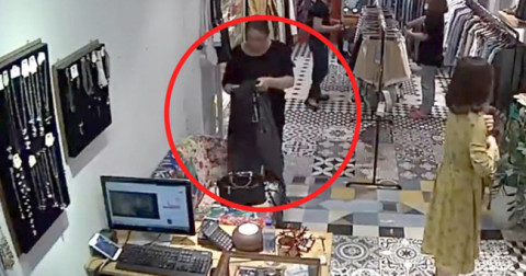Trộm 22 triệu trong shop quần áo, người phụ nữ vô tình bị camera ghi lại