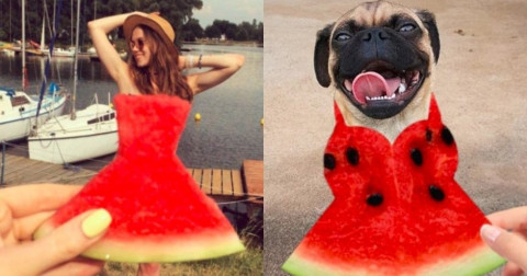 Trào lưu chụp ảnh mới trên Instagram - Trang phục dưa hấu