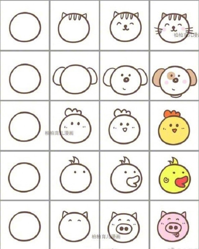 Mách bạn cách vẽ 45 loài động vật siêu đơn giản từ hình tròn - Nấm