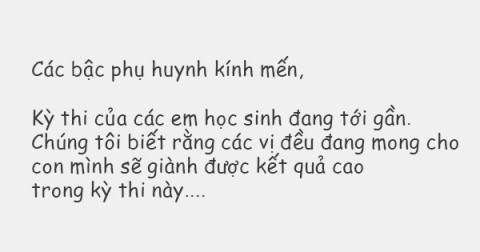 Gửi các bậc cha mẹ có con sắp thi đại học bức thư của thầy hiệu trưởng tại Singapore