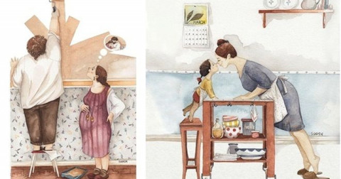 Bộ tranh ý nghĩa về khoảnh khắc hạnh phúc gia đình
