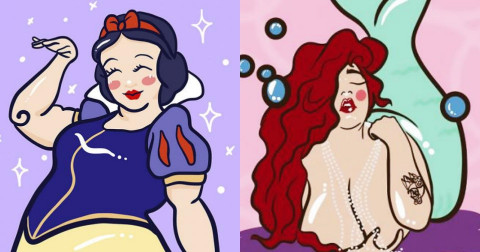 Vẻ đẹp ‘nghiêng thùng đổ nước’ của các công chúa Disney phiên bản mũm mĩm